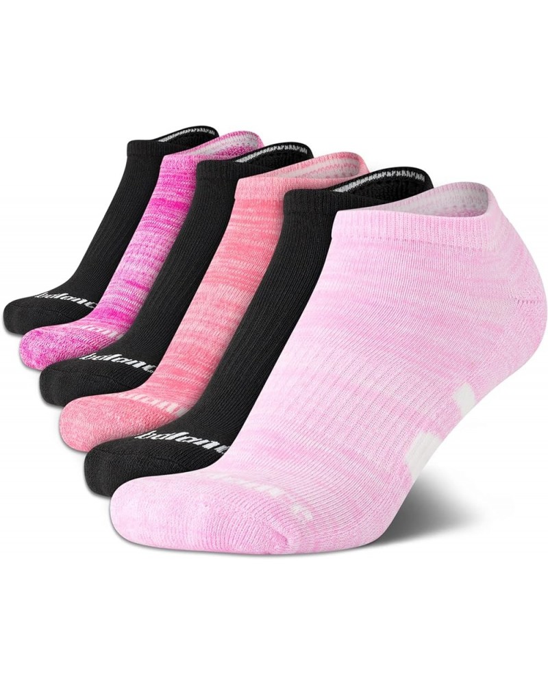 Women's Athletic Socks - Cushioned Low Cut Ankle Socks (6 Pack) Pink Logo $9.35 Activewear