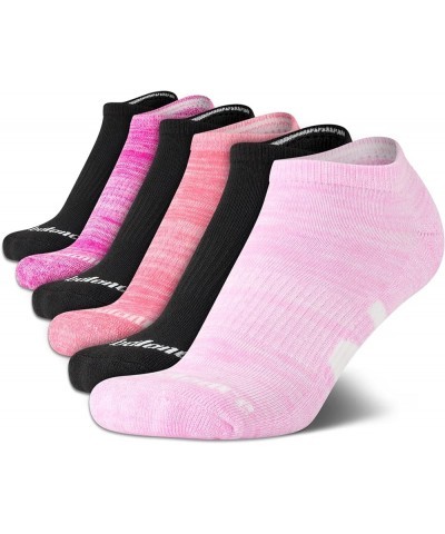 Women's Athletic Socks - Cushioned Low Cut Ankle Socks (6 Pack) Pink Logo $9.35 Activewear