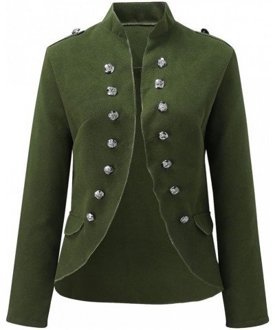 Womens Casual Hooded Button Down Cardigan Suits Coats Jackets with Pockets Army Green $14.26 Jackets