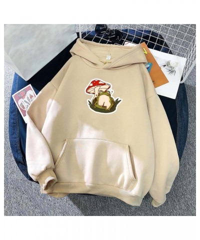 Women Lovely Hoodies, Women's Teen Girls Cute Frog Frog Hoodie Sweatshirts Loose Pullover Tops Shirts 02bkhaki $12.09 Hoodies...