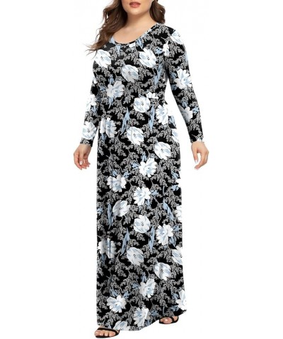 Women's Long Sleeve Plus Size Dress Casual Maxi Dresses XL-6XL Soft with Pockets 1-white Lily $18.86 Dresses