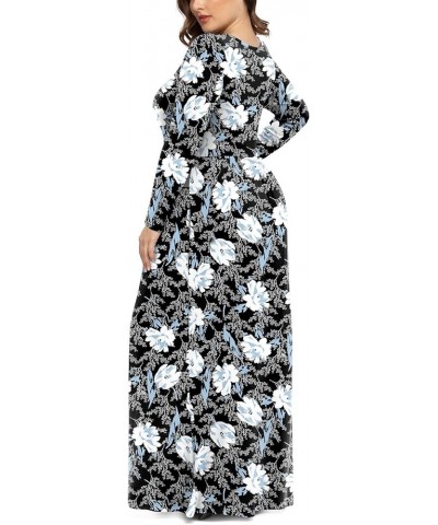 Women's Long Sleeve Plus Size Dress Casual Maxi Dresses XL-6XL Soft with Pockets 1-white Lily $18.86 Dresses