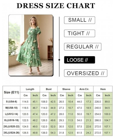 Women's 2023 Summer Casual Floral Dress Square Neck Puff Short Sleeve Cinched Waist Maxi Dress with Pockets E11 Floral 410 $2...