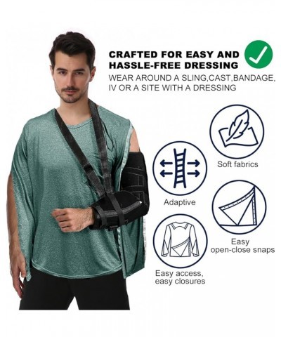 Post Shoulder Surgery Shirts for Men Recovery Long Sleeve Shirt Women Full Open Side Snap Chemo Dialysis Adaptive Clothing Gr...