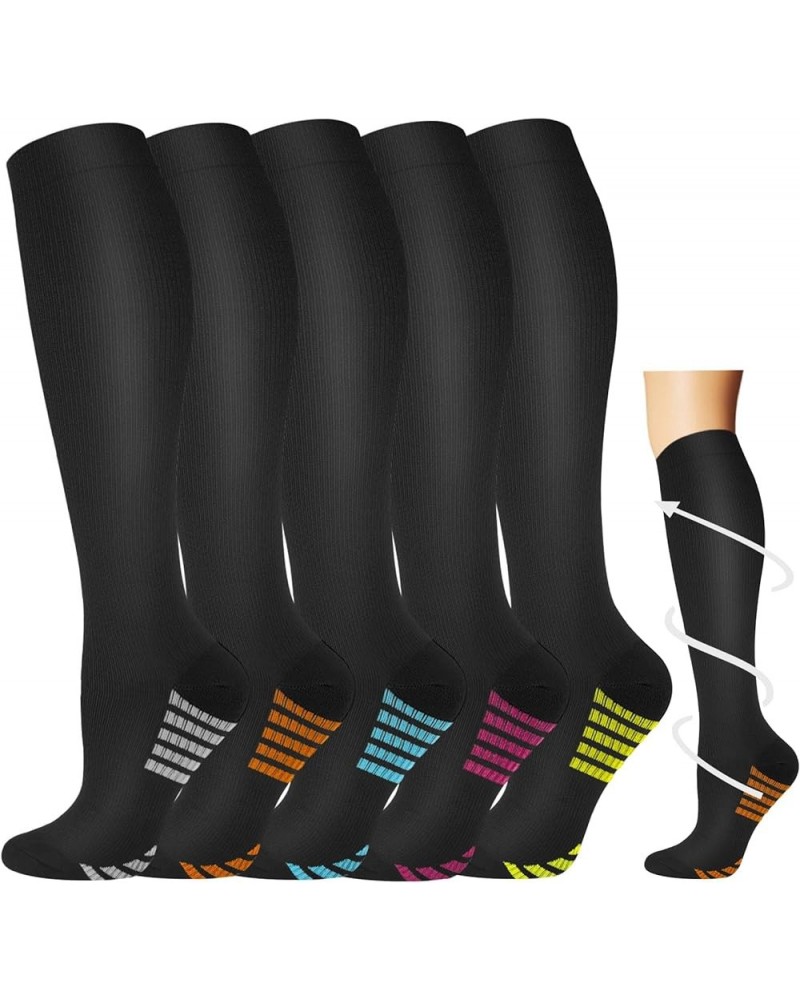 Graduated Medical Compression Socks for Women&Men Circulation Recovery-Knee High Supports Running Athletic Socks Multi02 XX-L...