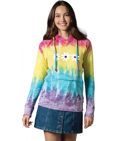 Rainbow Women's Courtney Burnout Hooded Pullover Blend Fleece Rainbow/Flowers $18.69 Activewear