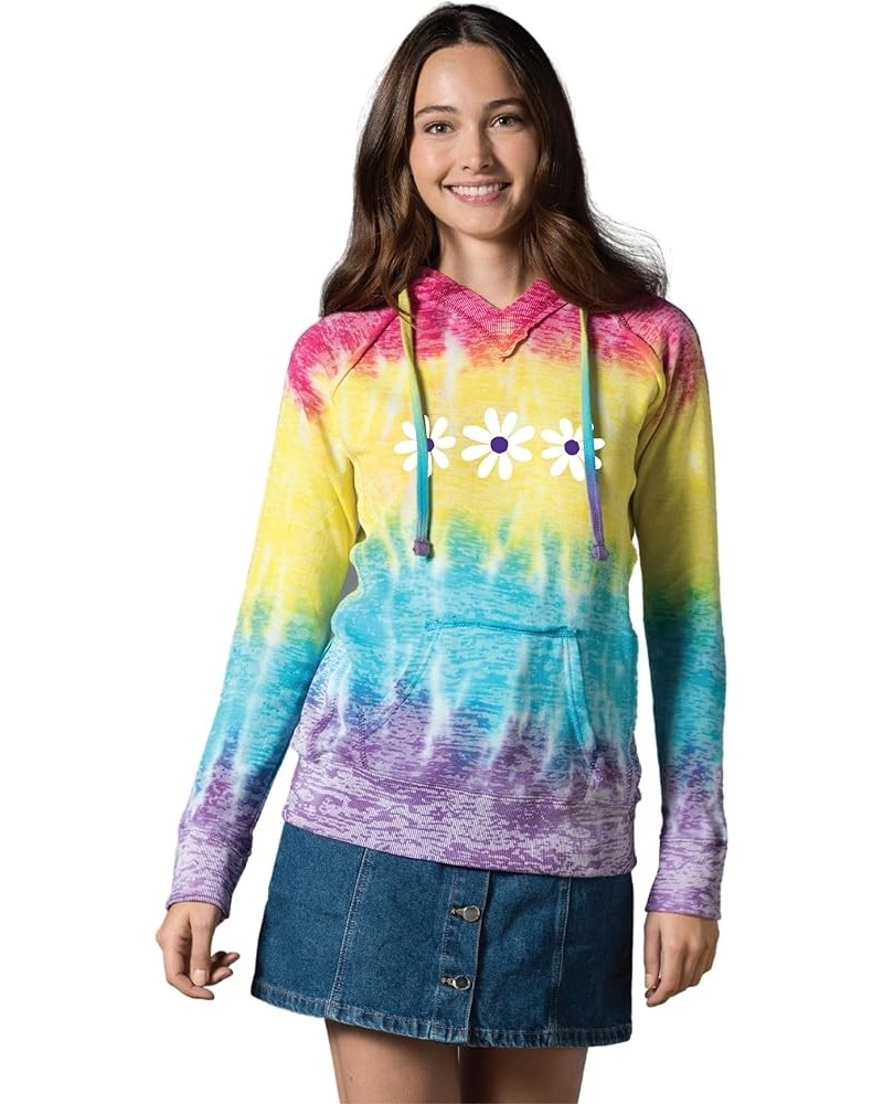 Rainbow Women's Courtney Burnout Hooded Pullover Blend Fleece Rainbow/Flowers $18.69 Activewear