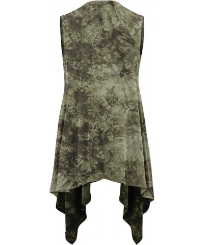 Women's Lightweight Sleeveless Draped Open Cardigan Wsk1094_olive $10.21 Sweaters