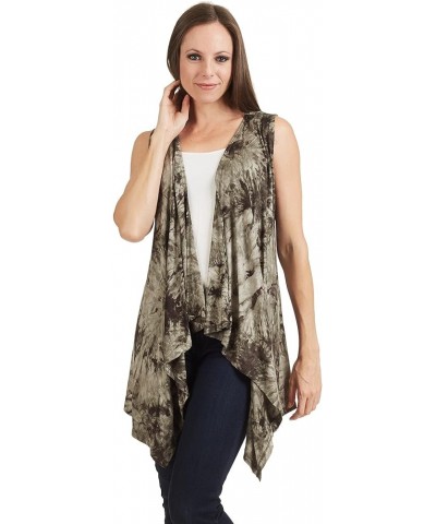 Women's Lightweight Sleeveless Draped Open Cardigan Wsk1094_olive $10.21 Sweaters