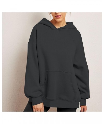 Women's Oversized Hoodies Fleece Casual Long Sleeve Hooded Pullover Fall Fashion Sweatshirts Y2K Clothes with Pockets A03_bla...