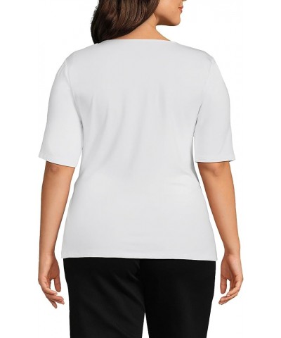 Women's Lightweight Jersey Tie Front Top White $15.68 T-Shirts