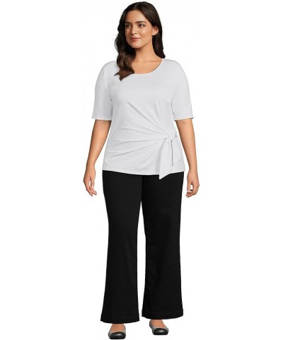 Women's Lightweight Jersey Tie Front Top White $15.68 T-Shirts