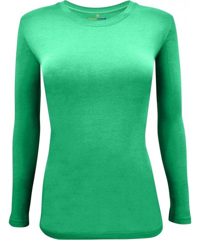 Women's Under Scrub Tee Crew Neck Long Sleeve T-Shirt Pack of 3 - Multi Pack of 3 Green $12.38 Tops