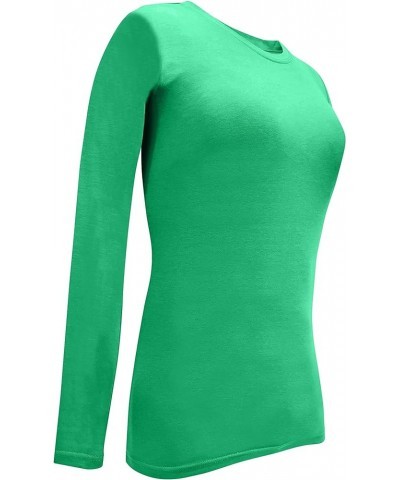 Women's Under Scrub Tee Crew Neck Long Sleeve T-Shirt Pack of 3 - Multi Pack of 3 Green $12.38 Tops