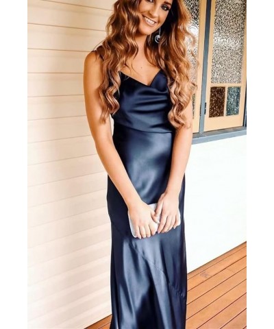 Spaghetti Straps Satin Wedding Dresses V Neck Bridesmaid Dresses Mermaid Prom Dresses for Women Dark Green $34.50 Dresses