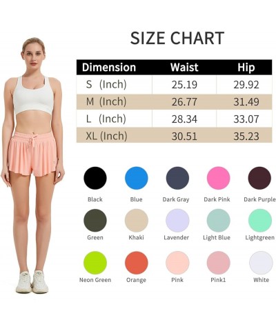 Flowy Running Shorts for Women Summer Causal Spandex Athletic Workout Shorts with Pockets Pink $10.44 Activewear