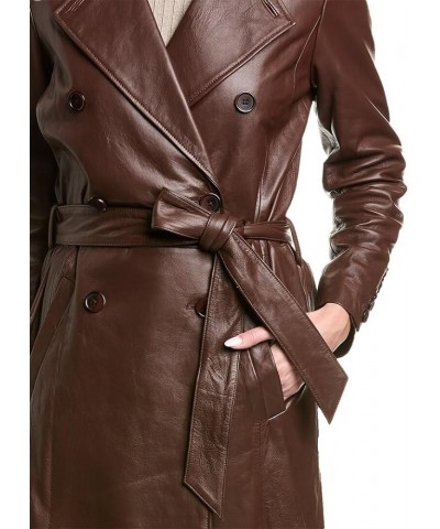 Erma Leather Trench Coat Brown $102.00 Coats