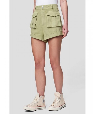 Womens Luxury Clothing Linen Cargo Shorts, Comfortable & Stylish, Green Light, 31 $13.41 Shorts