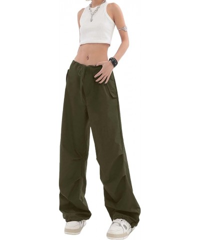 Cargo Pants Women, Parachute Pants for Women Baggy Low Waist Zipper Y2K Pants Light Baggy Jogger Relaxed Army Green 199 $9.53...