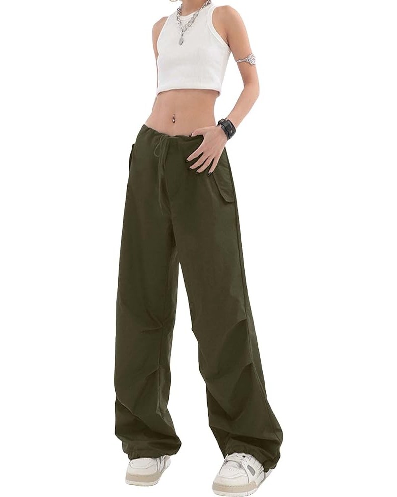 Cargo Pants Women, Parachute Pants for Women Baggy Low Waist Zipper Y2K Pants Light Baggy Jogger Relaxed Army Green 199 $9.53...