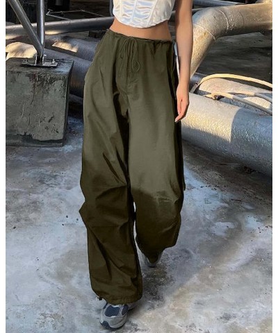 Cargo Pants Women, Parachute Pants for Women Baggy Low Waist Zipper Y2K Pants Light Baggy Jogger Relaxed Army Green 199 $9.53...