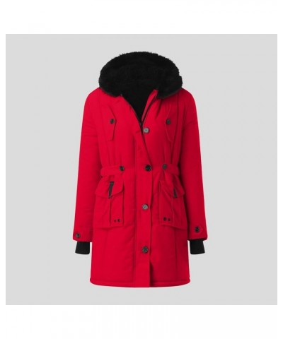 Women Plus Size Winter Coat Lapel Collar Long Sleeve Jacket Vintage Thicken Coat Jacket Womens Short Jackets And Ab-red $19.7...