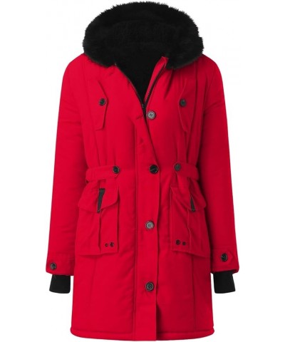 Women Plus Size Winter Coat Lapel Collar Long Sleeve Jacket Vintage Thicken Coat Jacket Womens Short Jackets And Ab-red $19.7...