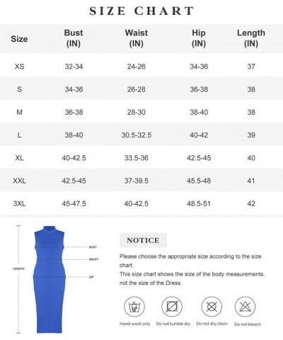 Shaper Dress Midi Bodycon Dresses - Mock Neck Built in Shapewear Bra 9 in 1 Sleeveless Slip Dress for Women Blue $35.64 Lingerie