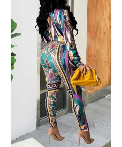 2 Piece Legging Pant Sets for Women Floral Print Long Sleeve Tracksuits Outfits Purple10588 $23.09 Activewear