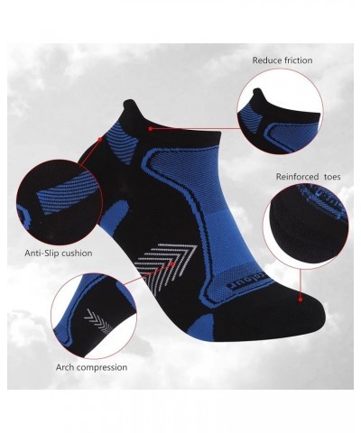 Copper Running Socks, Unisex Ankle Crew Moisture Wicking Anti Smell Sport Trekking Hiking Cushion Socks Blue $9.88 Socks