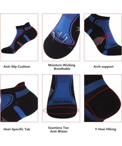 Copper Running Socks, Unisex Ankle Crew Moisture Wicking Anti Smell Sport Trekking Hiking Cushion Socks Blue $9.88 Socks