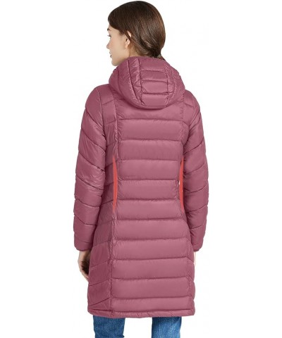 Women’s Lightweight Puffer Coat Long Hooded Puffer Jakcet Packable Warm Winter Coat Red $21.60 Jackets