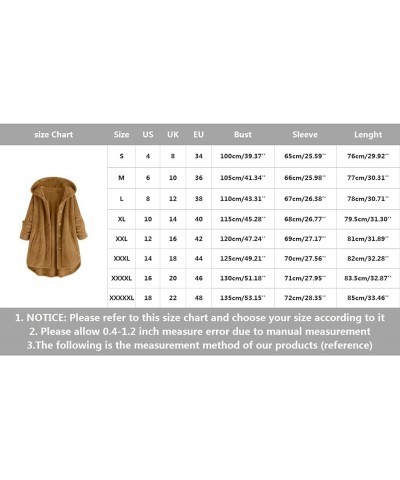 Women 2023 Fleece Sherpa Hooded Jackets Winter Warm Button Down Cardigan Oversized Faux Fur Teddy Coat with Pockets 9999-new9...