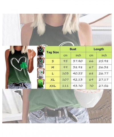 Women's St Patrick's Day Tank Tops Lucky Irish Shamrock Paddy's Day Graphic Tee Shirt Summer Scoop Neck Loose Vest Z04-black ...