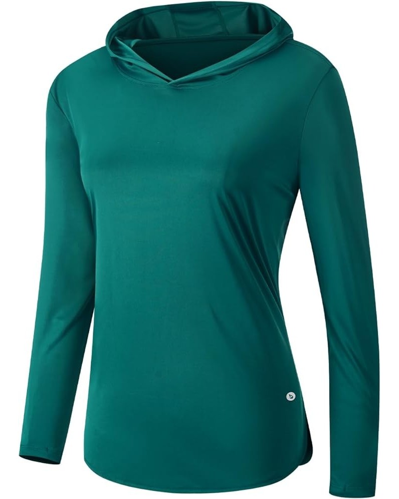 Women's UPF 50+ Sun Shirt with Hoodie SPF Long Sleeve UV Protection Clothing Hiking Fishing Outdoor Lightweight Duck Green $1...