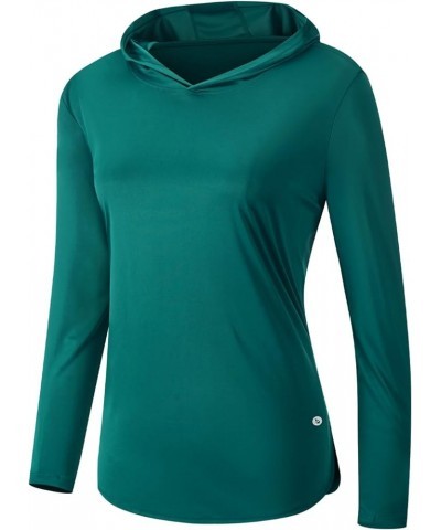 Women's UPF 50+ Sun Shirt with Hoodie SPF Long Sleeve UV Protection Clothing Hiking Fishing Outdoor Lightweight Duck Green $1...