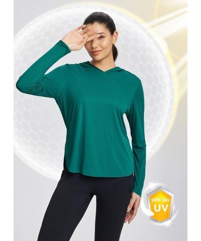 Women's UPF 50+ Sun Shirt with Hoodie SPF Long Sleeve UV Protection Clothing Hiking Fishing Outdoor Lightweight Duck Green $1...