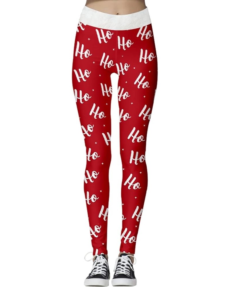 Christmas Leggings for Women Cute 3D Printed High Wasit Holiday Tights Slim Fit Stretchy Pants Jd-003 $11.72 Leggings