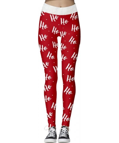 Christmas Leggings for Women Cute 3D Printed High Wasit Holiday Tights Slim Fit Stretchy Pants Jd-003 $11.72 Leggings