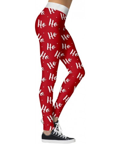 Christmas Leggings for Women Cute 3D Printed High Wasit Holiday Tights Slim Fit Stretchy Pants Jd-003 $11.72 Leggings