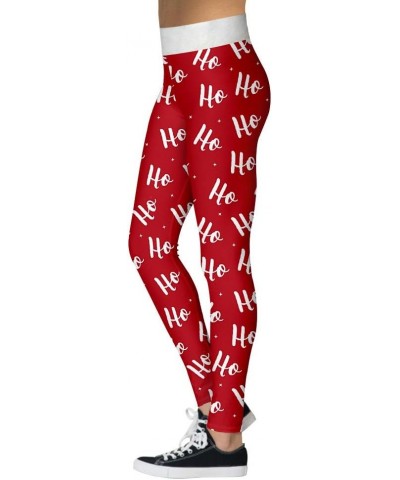 Christmas Leggings for Women Cute 3D Printed High Wasit Holiday Tights Slim Fit Stretchy Pants Jd-003 $11.72 Leggings