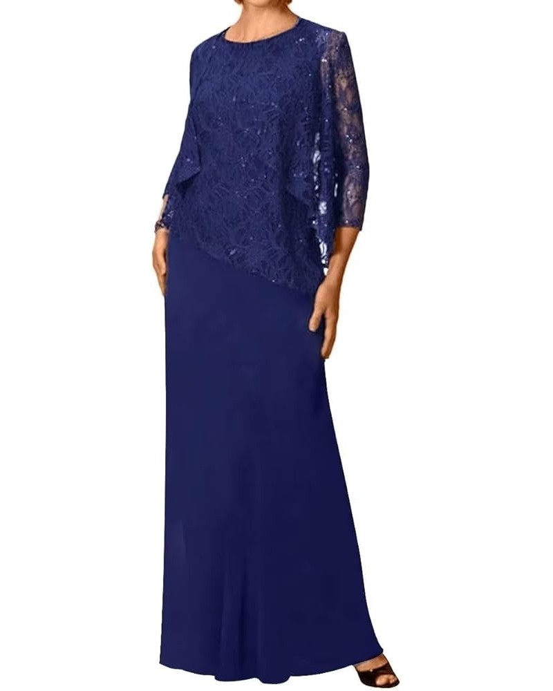 2 Pieces Chiffon Mother of The Bride Dress for Wedding Party Formal Evening Gowns with Jacket MM006 Royal Blue $39.84 Dresses