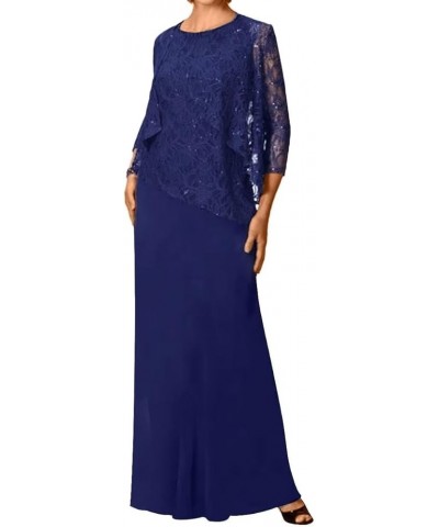 2 Pieces Chiffon Mother of The Bride Dress for Wedding Party Formal Evening Gowns with Jacket MM006 Royal Blue $39.84 Dresses