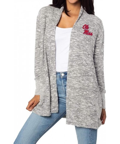 Women's Cozy Fleece Cardigan Heather Grey Mississippi Old Miss Rebels $25.33 Sweaters