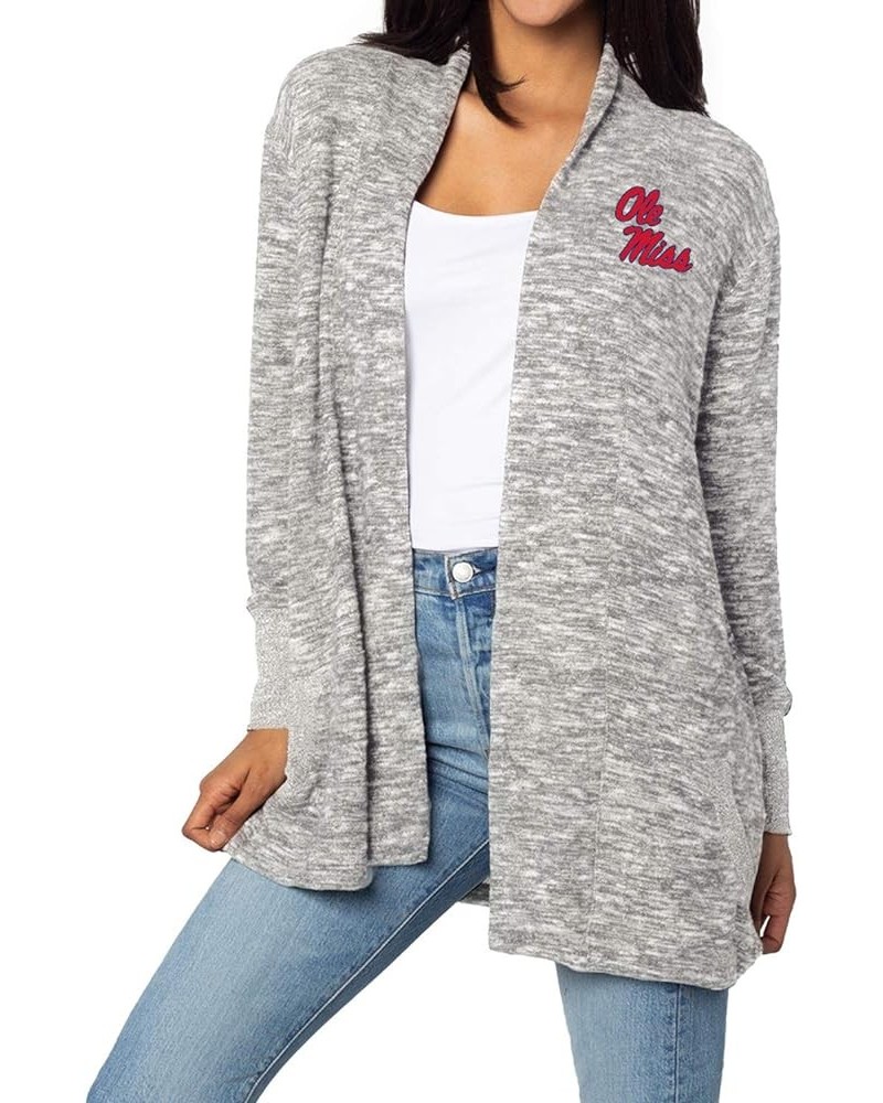 Women's Cozy Fleece Cardigan Heather Grey Mississippi Old Miss Rebels $25.33 Sweaters