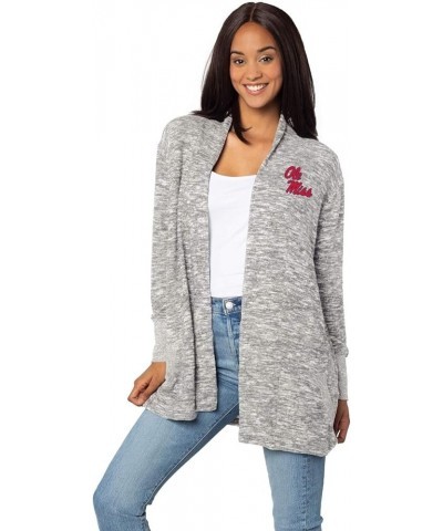 Women's Cozy Fleece Cardigan Heather Grey Mississippi Old Miss Rebels $25.33 Sweaters