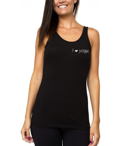 Organic Cotton Yoga Workout Tank Top Moon Phases Shirts Tops Tees Tanks for Women Black I Love Yoga $13.23 Activewear