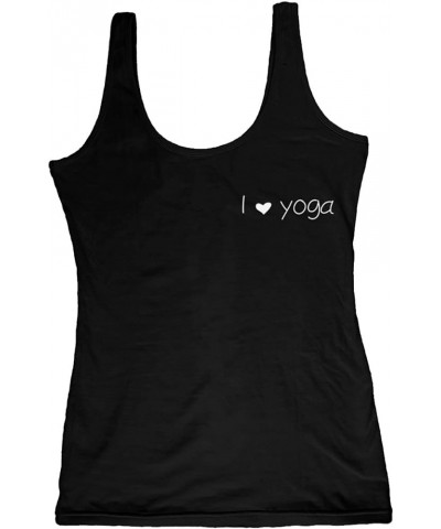 Organic Cotton Yoga Workout Tank Top Moon Phases Shirts Tops Tees Tanks for Women Black I Love Yoga $13.23 Activewear