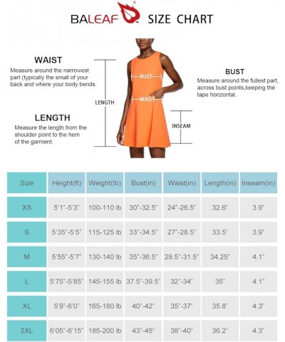 Women's Tennis Golf Dress Sleeveless with Inner Shorts 4 Pockets for Exercise Workout Crewneck-orange $23.52 Activewear