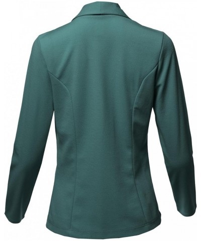 Women's Awesome 21 Solid Long Sleeve Open Front Office Blazer Jacket Aawcjl0072 Hunter Green $15.67 Blazers